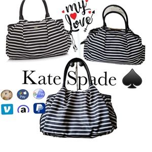 Kate Spade Classic  Nylon Stevie Stripe baby diaper Bag